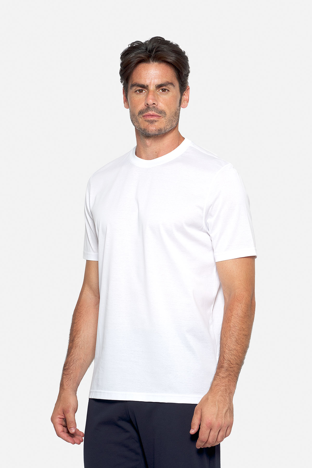 Damer - T-shirt bianca in Filo di scozia