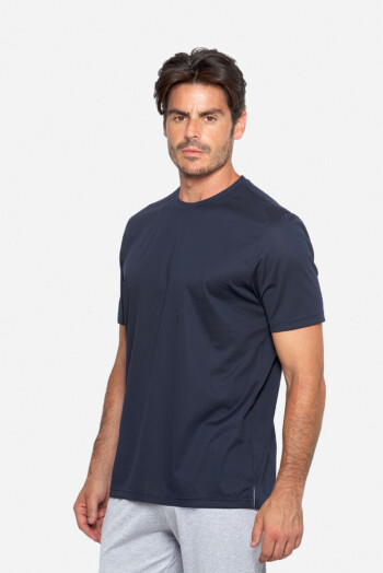 Damer - T-shirt blu in Filo di scozia